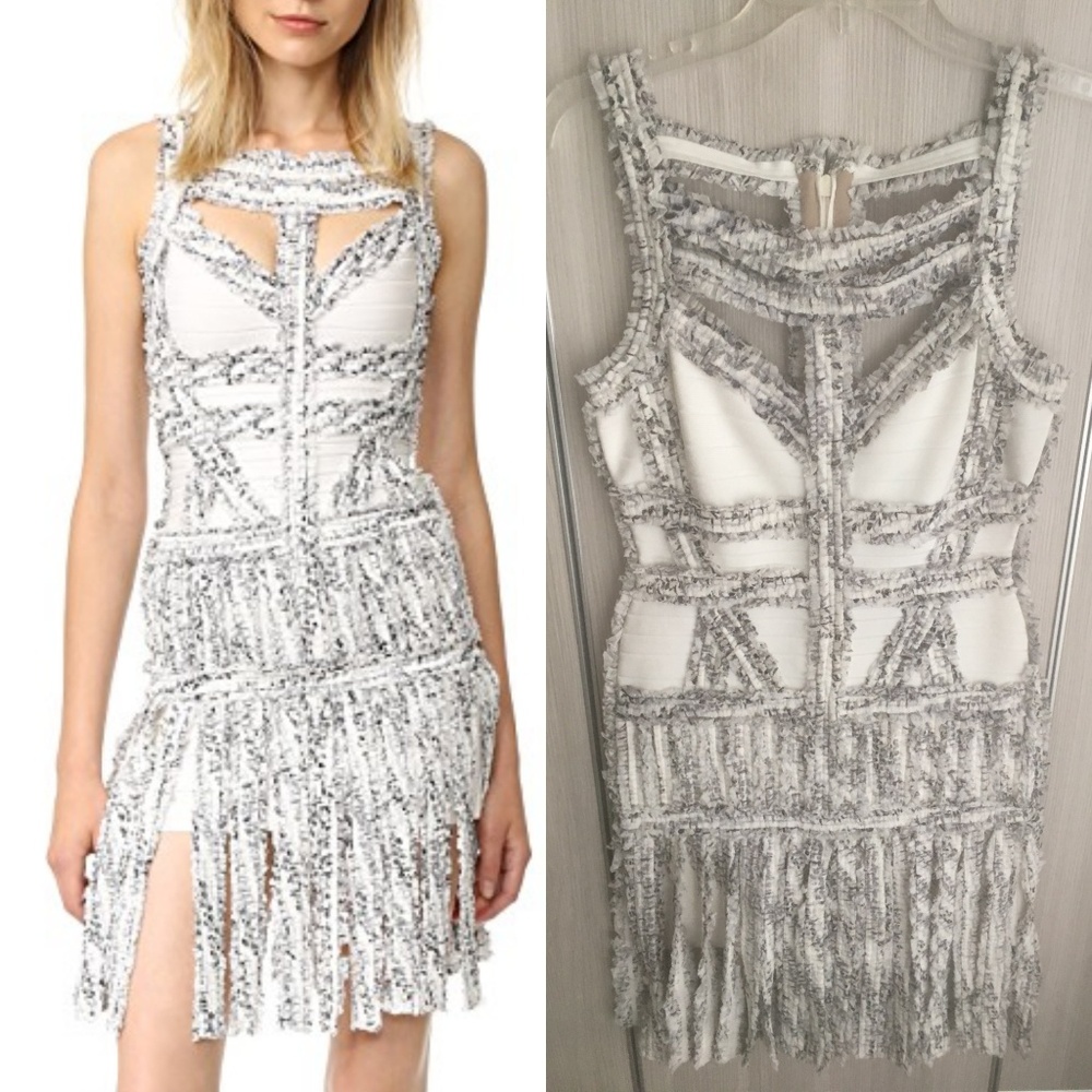 Herve Leger "Joseline" Fringe Bandage Dress -NWT - Picture 1 of 8